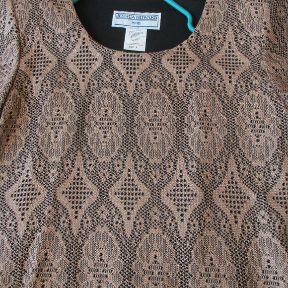 Beautiful gold/goldish dress - size 8 vintage style but classy - Jessica Howard - Picture 5 of 8